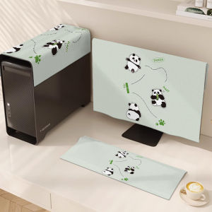 Modern Minimalist Computer Dust Cover Three-Piece Set Desktop Monitor Keyboard Host Protective Cloth Art Cartoon Dustproof Cover
