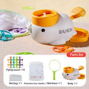 Duck Saucer Step-on Launcher Flying Disc Toy Outdoor Garden Yard Sport Shooting and Catching Learning Toy Summer Outdoor Game