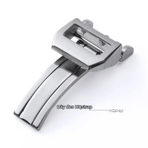 Khóa Cài Bằng Thép Không Gỉ IWC 18mm Dành Cho Dây Đeo Đồng Hồ Bằng Da Cao Su - Khóa Gập Màu Bạc Đen Vàng Hồng