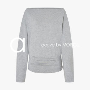 MO&Co. | Ruffled Off-Shoulder Cotton T-Shirt for Spring and Autumn
