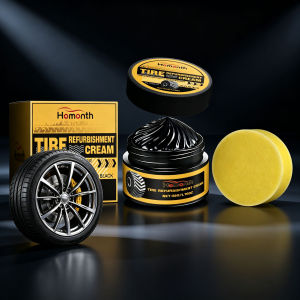 Black Shiny Tire Wax Restores Shine Enhances Appearance Prevents Cracking Oxidation UV Resistant Car Tire Rubber Polishing Paste