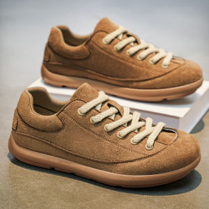 CONGLINSHIZI | Retro Flocking Leather Spring Casual Shoes Soft Bottom