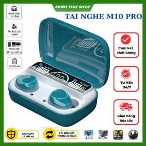 Tai Nghe Bluetooth M10 Phiên Bản Pro Nâng Cấp Pin Trâu 3000mah Nút Cảm Ứng Màn Hình Led Gaming Chống Nước Chống Ồn