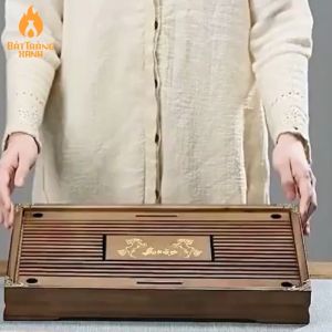 Khay Gỗ Để Bộ Ấm Trà - Khay Gỗ Sồi Đỏ Nhập Khẩu - Khay Gỗ Căm Xe Nhập Khẩu