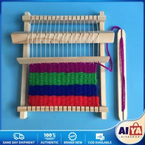 Knitting Loom Mini DIY Traditional Wooden Weaving Toy Loom Handmade Knitting Machine with Accessories for Kids Diy Wooden