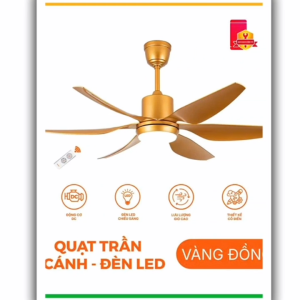 Quạt trần 6 cánh có Đèn Led NCF5462- chính hãng NANOCO- bảo hành 24 tháng