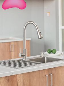 Two Spray Modes 360°Rotation Stainless  Steel Hot and Cold Mixer Kitchen Accessories Pull Out Water
