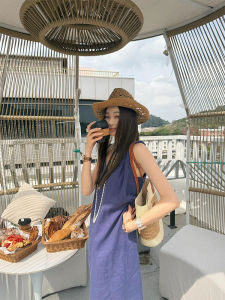 YUFUQING | French Design V-neck Vest Dress Womens Fashion Loose Personality Strap Dress Spring New Style Polyester Fiber 100%