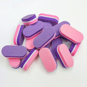 10/50Pcs Kikir Kuku 2 Sisi Nail Buffer File Mini Alat Penghalus Amplas Nail Art Kikiran Kuku Manicure Pedicure Perawatan Pengkilap