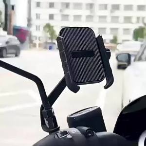 360° Rotatable Secure Anti-Shake Handlebar Holder One-Click Pick and Place For Universal Motorcycle & Bicycle Phone Mount