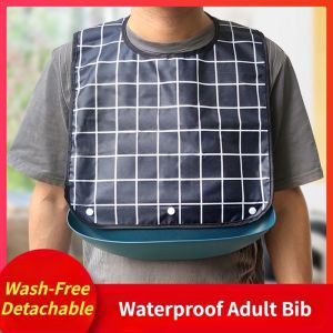 Adult Bibs Elderly Waterproof Bib Portable Adult Bibs Clothing Protector Pocket Older People Eat with A Bib Enlarged Size Washable Reusable Bibs