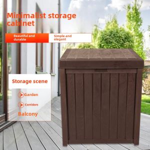 Outdoor Waterproof Plastic Storage Cabinet Balcony Miscellaneous Sorting Box Shed Yard Anti-freeze Organizing Box Country Style