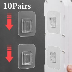 10/5 Pairs Double-Sided Adhesive Wall Hooks Transparent Strong Hanger Hook Invisible Traceless Wall Storage for Kitchen Bathroom