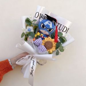 Genuine Avengers Spider-Man The Hulk Captain America Iron Man Plush Dolls Creative Bouquets Christmas Birthday Gifts