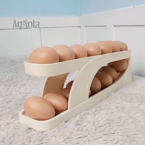 [GARANSI PATAH] Angola Tempat Penyimpanan Telur Tingkat Minimalis E12 Rak Penyimpanan Telur Otomatis Isi 15 / Egg Storage Organizer