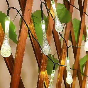 Solar Energy Water Droplet Shape String Lights Warm White Colored Light Waterproof Colored Lights Applicable Decoration Vibes Outdoors Villa Festival Christmas Party Garden Grassland Camping Tent