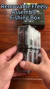 1Piece Mini Storage Case Removable Freely Assemble Fishing Tackle Box Fishing Accessories Luminous Storage Box