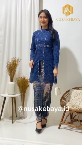 Nusa Kebaya Setelan Kebaya Lusiana Model Kutubaru Tunik Kurung Brokat Payet Modern Kebaya Kondangan