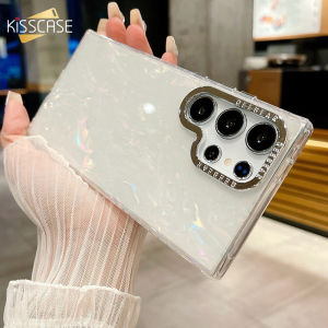 KISSCASE Luxury Shell Pattern Phone Case For Samsung S24 S23 S22 Ultra Plus Plating Lens Frame All-inclusive TPU+PC Anti-fall Shockproof Back Cover For Samsung S24 S23 S22
