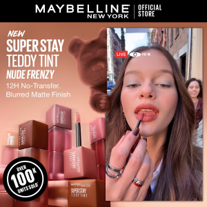 Maybelline Super Stay Teddy Tint - 12H Longwear Soft Blurred Matte Creamy Lip Tint Transferproof 5 New Shades