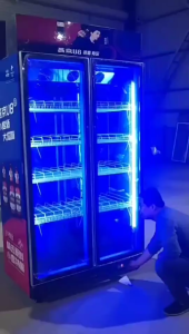 Commercial Beverage Fridge Glass Door | Energy Saving Copper Pipe Cooling | Display Chiller Refrigerator | Bar Drink Cooler