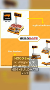 Ingco 40kg Digital Weighing Scale with LED Display 2g Double-Sided Retail Price Electronic Scale IPT