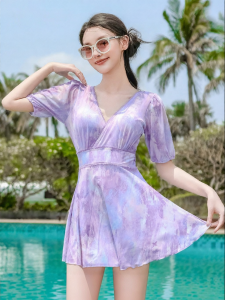 XTEP | Conservative Dyeing Slimming Skirted One-Piece Swimsuit
