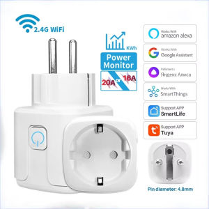 16A/20A AC100-240V Wifi Smart Socket Power Outlet  Smart Plug EU Alexa Google Home Voice Control Tuya Smart Life APP