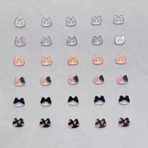 [CL]20Pcs 12/17mm Colourful Cartoon Cat Resin Buttons Cute Cat Two-eye Buttons DIY Kids Clothes Hats Socks Buttons[CL]
