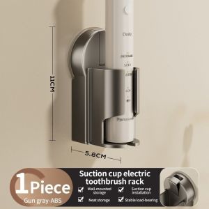 No Drill Suction Toothpaste Toothbrush Holder Removable Bathroom Wall Rack