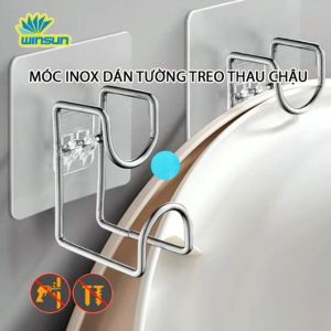 Móc Inox Dán Tường Treo Thau Chậu Khăn Quần Áo/ Giá Gắn Tường Treo Đồ Nhà Bếp Nhà Tắm