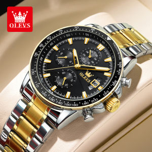 OLEVS Mens Watch Original Waterproof 2025 Import Quartz Golden Stainless Steel Calendar luminous Display Fashion Mens Watch