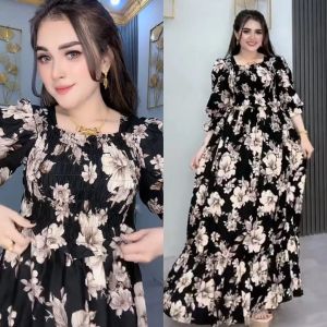 GAMIS ULVI SMOKE - MAXI DRESS SEMUK ULVI