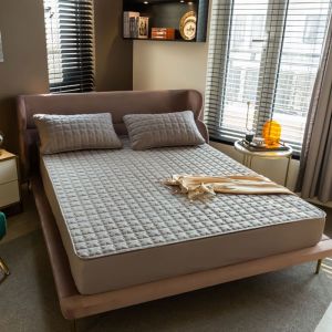 PrettyFamily All Cotton Four season Bed cover Breathable and Thickened non-slip can be fixed bed cover Single Double family bed cover