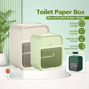Toilet Paper Box or Bathroom Tissue Box Waterproof and Double-Layer Wall Mounted Toilet Paper Holder Box