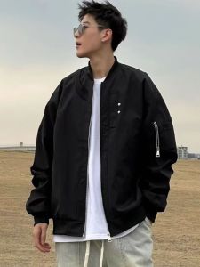 Rộng Rãi Thoải Mái Quần Áo Bảo Hộ Lao Động Nam Áo Khoác Mùa Thu Phong Cách Chức Năng Mùa Xuân Bóng Chày Phi Công Đường Phố Cao Cấp Áo Khoác Thanh Niên Thời Trang Tay Dài Khóa Kéo