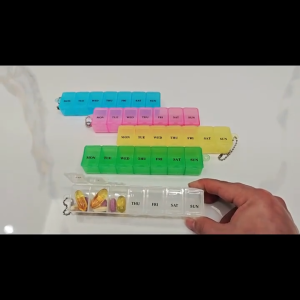 กล่องตลับยา 7 ช่อง กล่องใส่ยา กล่องยาแบบพกพารายสัปดาห์ กล่องยาพกพาสำหรับเดินทาง