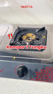NIKITA Kompor Gas 2 Tungku 218 SR–Stainless Kokoh | Anti Karat | Mudah Dibersihkan | Hemat Gas