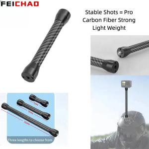 Lightweight Carbon Fiber Selfie Stick Extension Rod for DJI OSMO Pocket4 Insta360 X4 for GoPro 13 Action Camera Helmet Mount