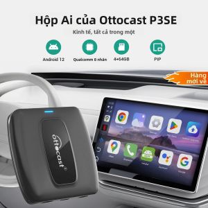 Hộp Chuyển Đổi Không Dây OTTOCAST Express P3 SE CarPlay Android Auto AI Dành Cho Toyota VW Benz Với Hỗ Trợ YouTube Netflix Tiktok