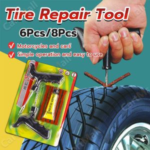 Car and motorcycle Tubeless Tire Repair Tools Kit bicycle Accessories 8pcs/6pcs