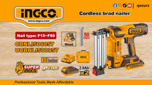 INGCO 20V CORDLESS BRAD NAILER | BRUSHLESS MOTOR | CBNLI500857