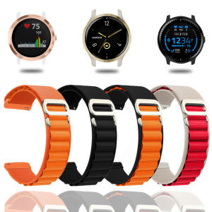 Jansin | 18mm 20mm 22mm Nylon Loop Strap For Garmin Vivoactive 3 4 4S 5 6 Band Watch Venu 2 2S 3S SQ SQ2 Forerunner 245 Sports Bracelet