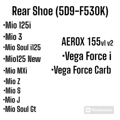 ✅Legit Yamaha Genuine Brake Shoe Aerox Mio125i Nmax Sporty Soulty MioSouli125Gt Mxi125 M3. Check Descriptions !!