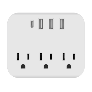 US Power Outlet 3AC 3USB 1C with Surge Protection UL Certified Top Phone Holder Suitable for Home Travel Use