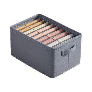 1PC Màu Xám Vải Không Dệt Hộp Bảo Quản Quần Áo Hộp Sắp Xếp Tủ Quần Áo Gia Đình Có Thể Gập Lại Vách Ngăn Để Tổ Chức Tại Nhà