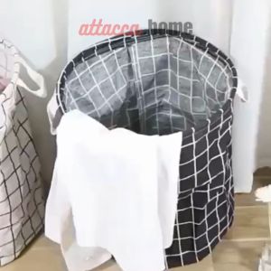 Keranjang Laundry Pakaian Bulat Serbaguna Cucian Tempat Baju Kotor Basket Kanas Box Kain Jumbo Multifungsi