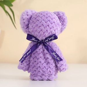 La Cucina Cute Teddy Bear Folded Towel Hand Towel Cotton Face Towel