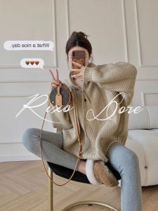 Rixo Dore สไตล์ขี้เกียจฝรั่งเศส เสื้อสเวตเตอร์ถัก ผู้หญิง ฤดูใบไม้ร่วง ฤดูหนาว หลวม เสื้อฮู้ด แจ๊กเก็ตวินเทจแขนยาว ลำลอง เสื้อโค้ท