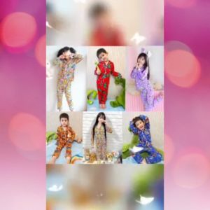 ชุดนอนเด็กผ้าไมโคร แขนยาวขายาว ลายการ์ตูน